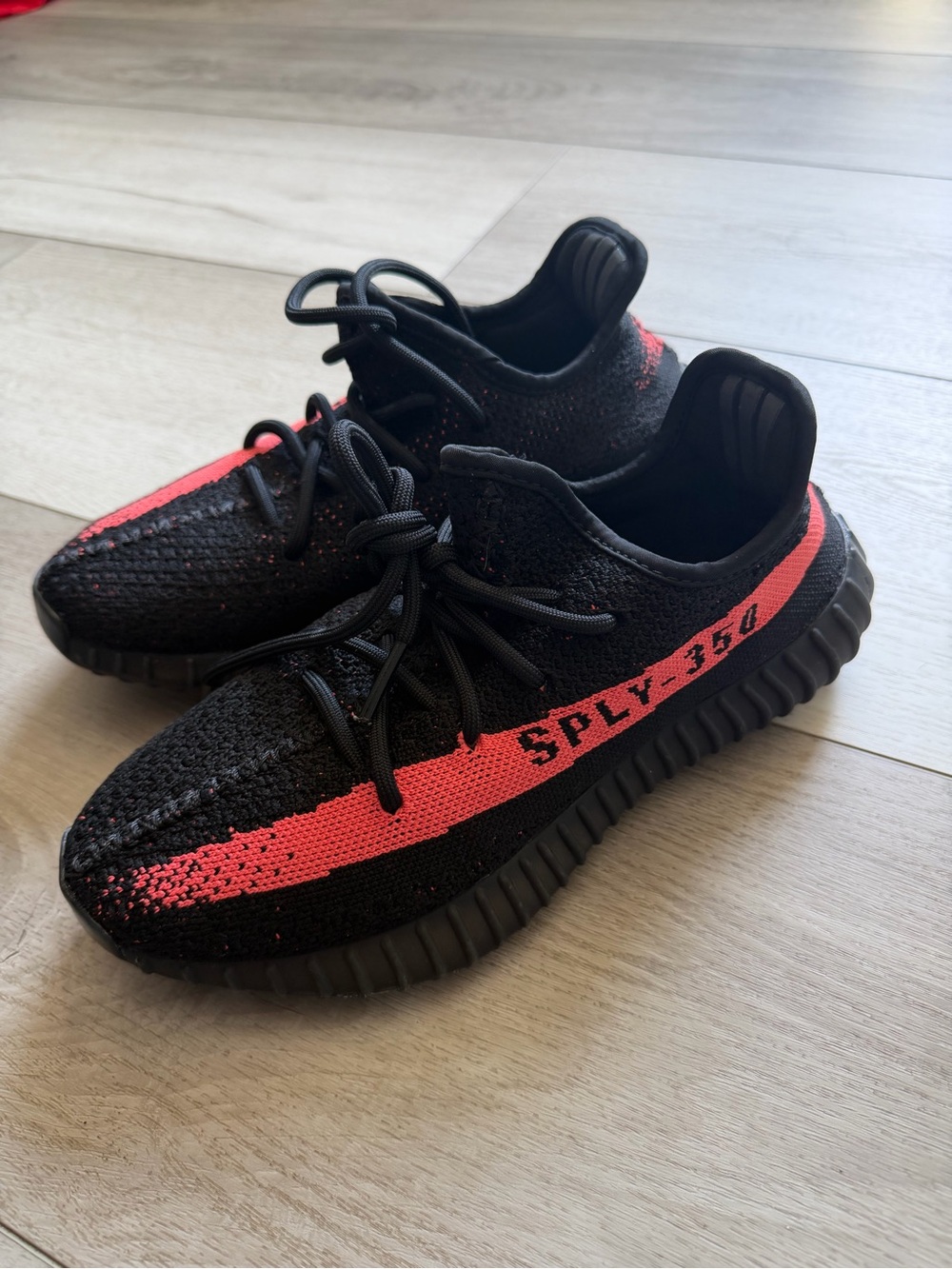 Yeezy Black & Red Athletic Sneakers - SPLY-350 Style